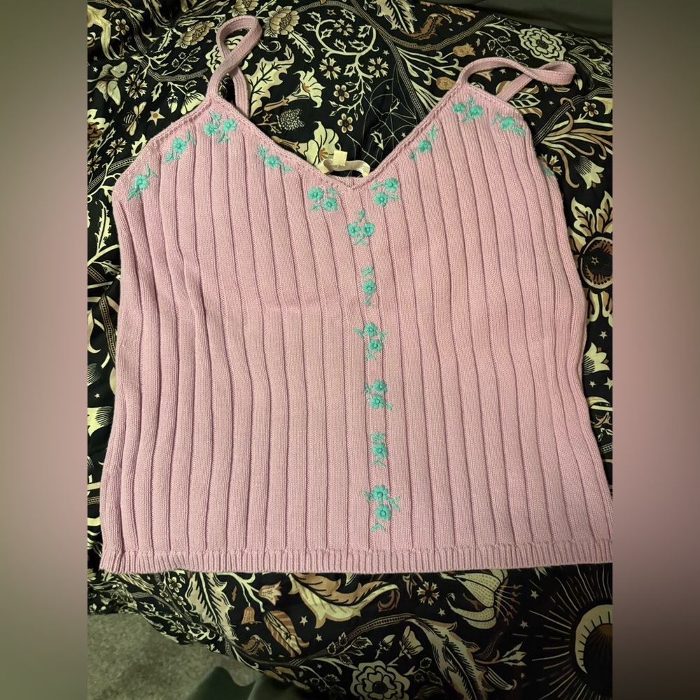 NWT Sezane Ania Knit Tank Purple And Teal Size XL
